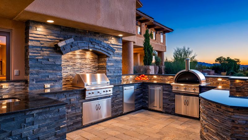 Outdoor Kitchen with Built-in Grill
